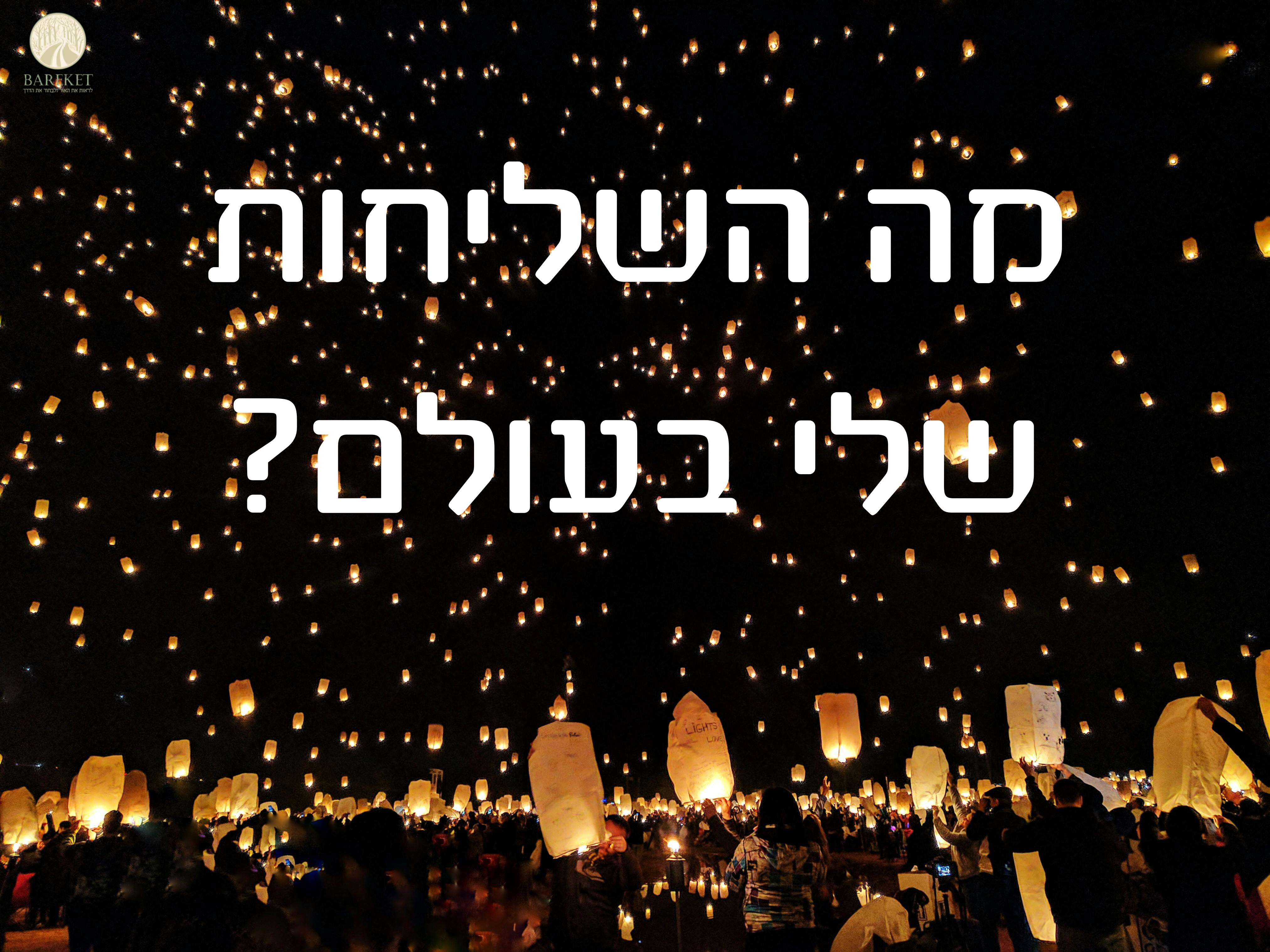 Read more about the article מה השליחות שלי בעולם?